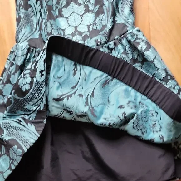 Alice + Olivia Black and Blue Patterned Dress - Women's Size 8 (NWT) - Picture 3 of 7